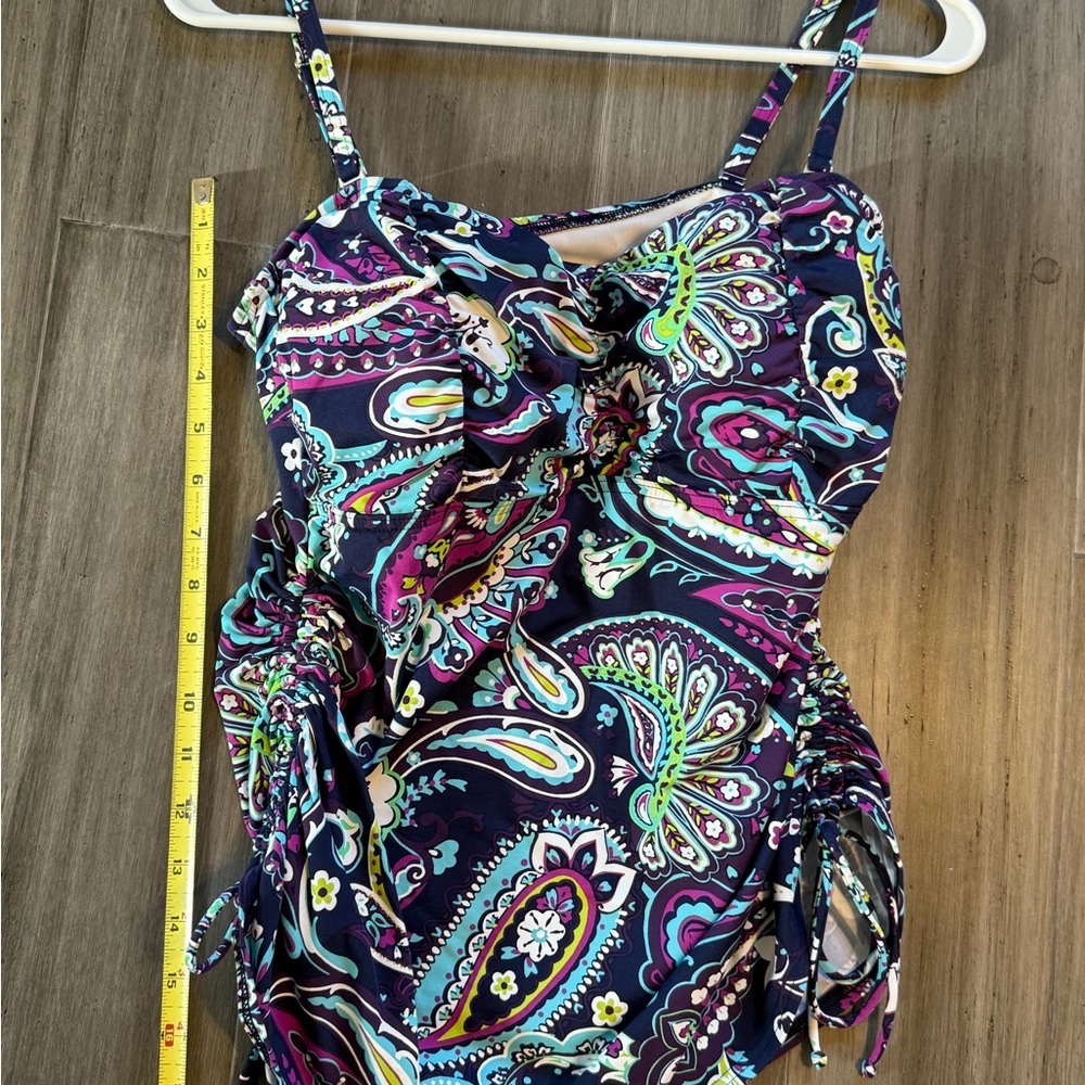 Lands' End Multicolor Paisley Tankini Top Size 10 - Picture 3 of 4